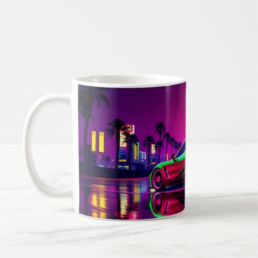 Neon Racer Tasse - 80er Retro-Futuristic Sports Ca (Links)