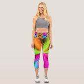 Neon Radial Burst Explosion Capri Leggings (Vorderseite)