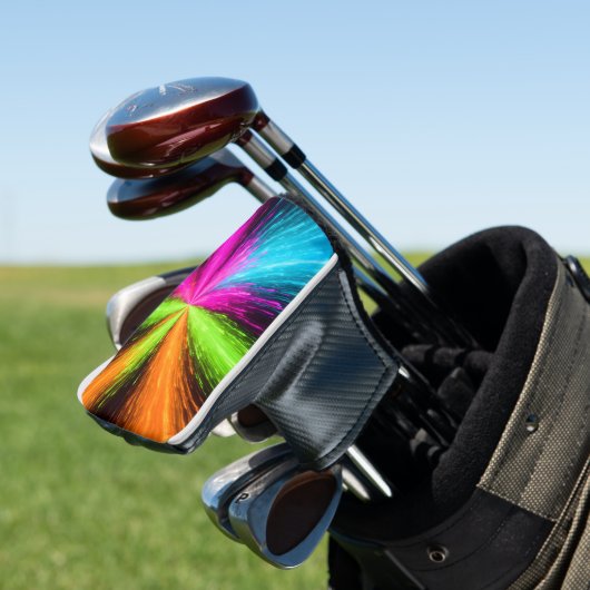 Neon Radial Burst Explosion Golf Headcover (In Situ)
