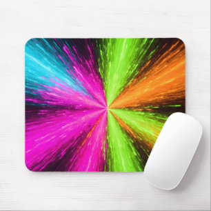 Neon Radial Burst Explosion Mousepad