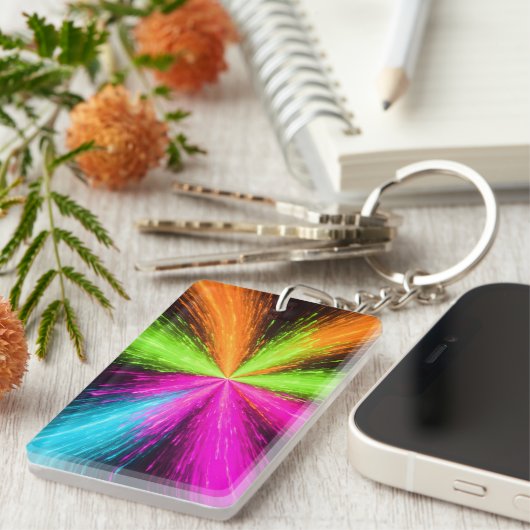 Neon Radial Burst Explosion Schlüsselanhänger (Vorderseite rechts)