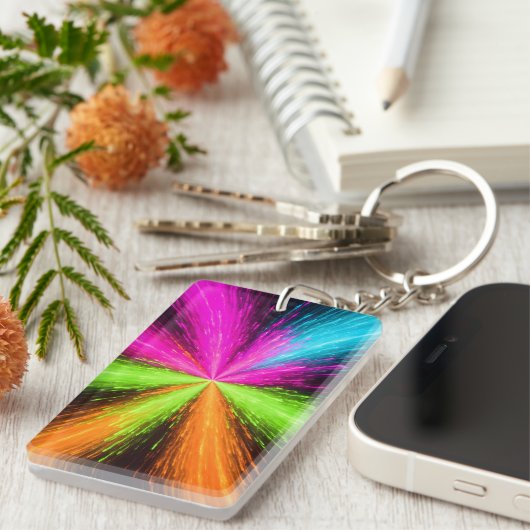 Neon Radial Burst Explosion Schlüsselanhänger (Vorderseite rechts)