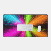 Neon Radial Burst Explosion Schreibtischunterlage (Tastatur & Maus)