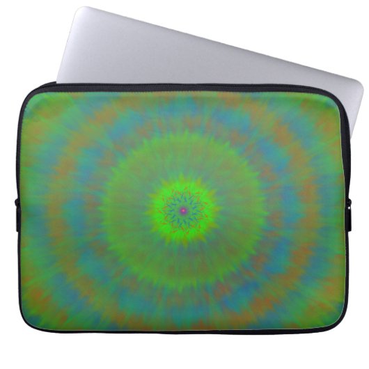 Neon Radial Ripple Laptopschutzhülle (Vorderseite)