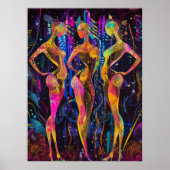 Neon Radiance - Die drei Musen im futuristischen G Poster (Vorne)