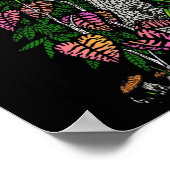 Neon Rain Forest Impressionist Farbkunst drucken Poster (Ecke)