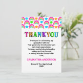 Neon Rainbow Abschluss Danke, dass ihr Karte (Stehend Vorderseite)