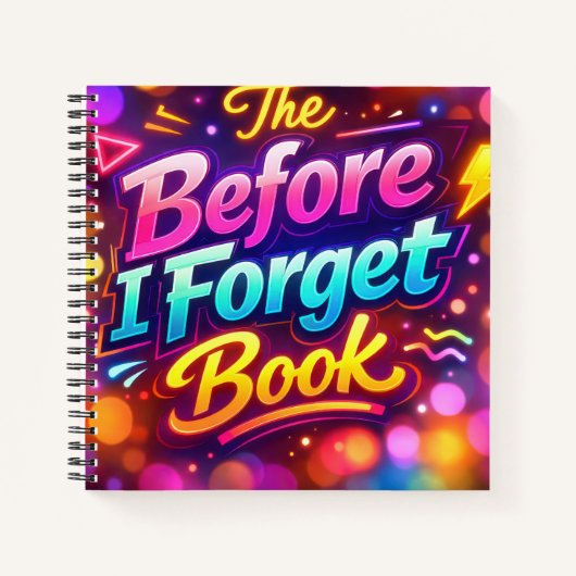 Neon Rainbow Abstract with Fun Text Notizblock (Vorderseite)