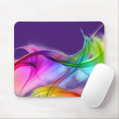 Neon Rainbow Abstrakt auf Lila Mousepad (Mit Mouse)