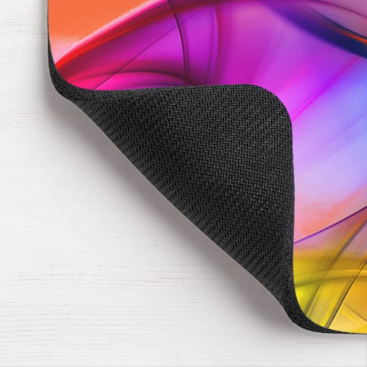 Neon Rainbow Abstrakt auf Orange Mousepad (Ecke)