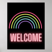 Neon Rainbow Begrüßungszeichen Poster (Vorne)