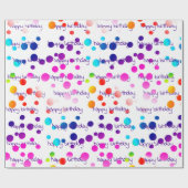 Neon Rainbow Birthday Polka Dots Geschenkpapier (Flach)