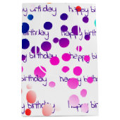 Neon Rainbow Birthday Polka Dots Mittlere Geschenktüte (Vorderseite)