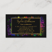 Neon Rainbow Brush Strokes Visitenkarte (Rückseite)