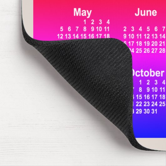 Neon Rainbow Calendar 2024 von Janz Two Tone Mousepad (Ecke)