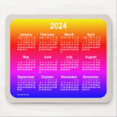 Neon Rainbow Calendar 2024 von Janz Two Tone Mousepad (Vorne)
