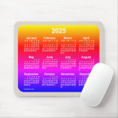 Neon Rainbow Calendar 2025 von Janz Two Tone Mousepad (Mit Mouse)