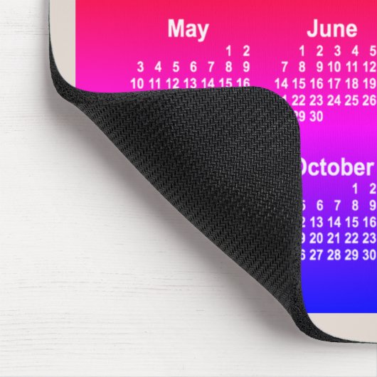 Neon Rainbow Calendar 2026 von Janz Two Tone Mousepad (Ecke)