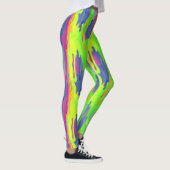Neon Rainbow Camouflage Vertikale Patternarben Leggings (Rechts)