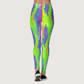Neon Rainbow Camouflage Vertikale Patternarben Leggings (Rückseite)