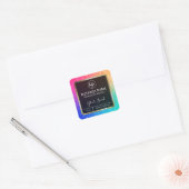 Neon Rainbow Candle Labels Quadratischer Aufkleber (Umschlag)