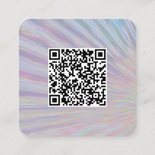 Neon Rainbow Design QR 7 Line Custom Quadratische Visitenkarte (Rückseite)