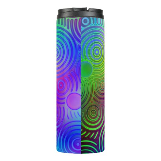 Neon Rainbow Design Thermosbecher (Rückseite)