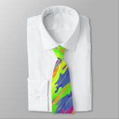 Neon Rainbow Diagonal Camouflage Wasserfarbmuster Krawatte (Gebunden)