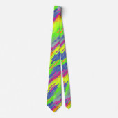 Neon Rainbow Diagonal Camouflage Wasserfarbmuster Krawatte (Vorderseite)