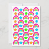 Neon Rainbow Double Graduation Party Einladungen (Rückseite)