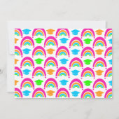 Neon Rainbow Foto Double Graduation Party Einladung (Rückseite)