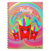 Neon Rainbow French Fries Spiral Foto Notebook Notizblock (Vorderseite)
