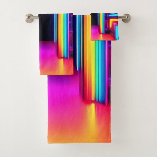 Neon Rainbow Gateway Badhandtuch Set (Insitu)
