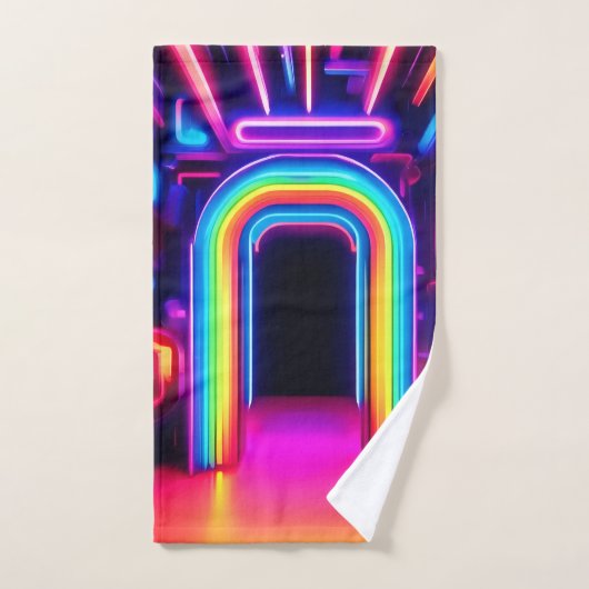 Neon Rainbow Gateway Badhandtuch Set (Handtuch)