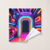 Neon Rainbow Gateway Badhandtuch Set (Waschlappen)