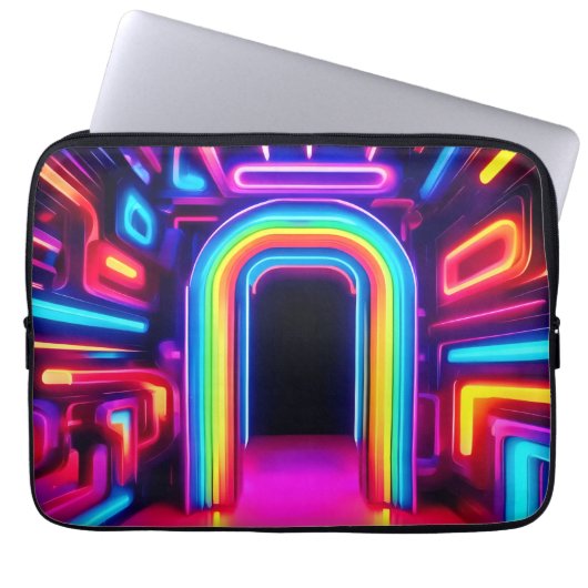 Neon Rainbow Gateway Laptopschutzhülle (Vorderseite)