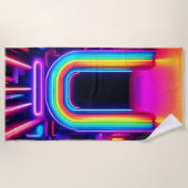 Neon Rainbow Gateway Strandtuch (Vorderseite)