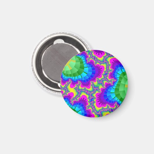 Neon Rainbow Gear Magnet (Vorderseite/Rückseite)