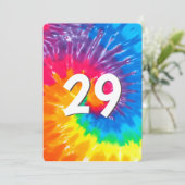 Neon Rainbow Gefärbte Krawatte 29. Geburtstag Einl Einladung (Stehend Vorderseite)