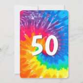 Neon Rainbow Gefärbte Krawatte 50. Geburtstag Einl Einladung (Vorderseite)
