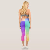 Neon Rainbow Gradient Abstrakt Capri Leggings (Rückseite)