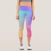 Neon Rainbow Gradient Abstrakt Capri Leggings (Vorderseite)