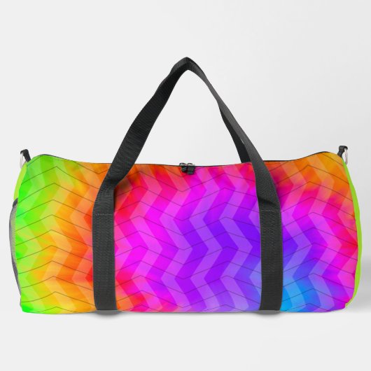 Neon Rainbow Herringbone Duffle Bag (Rückseite)
