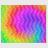 Neon Rainbow Herringbone Gift Bag Geschenkpapier (Flach)