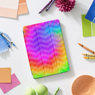 Neon Rainbow Herringbone Gift Bag iPad Pro Cover