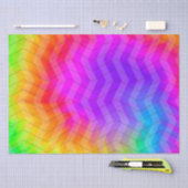 Neon Rainbow Herringbone Gift Bag Seidenpapier (Handwerk)