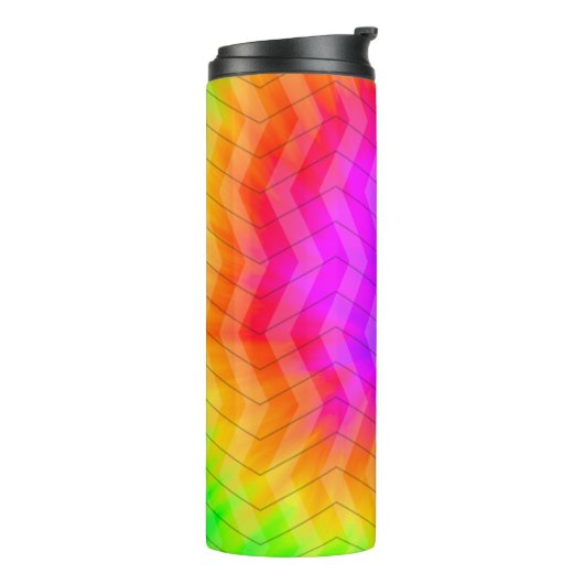 Neon Rainbow Herringbone Gift Bag Thermosbecher (Nach links gedreht)
