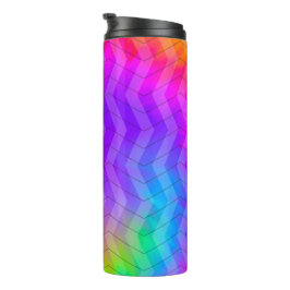 Neon Rainbow Herringbone Gift Bag Thermosbecher
