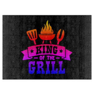 Neon Rainbow King of the Grill Schneidebrett