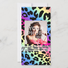 Neon Rainbow Leopard Muster drucken
